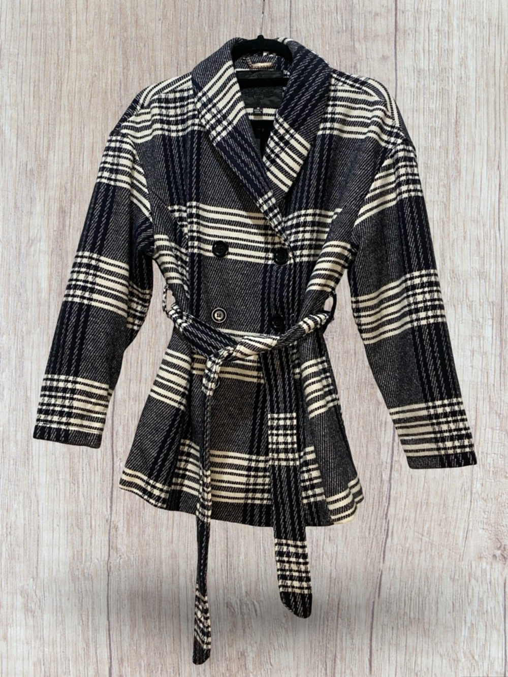 JouJou Black And White‎ Plaid Jacket Size Medium